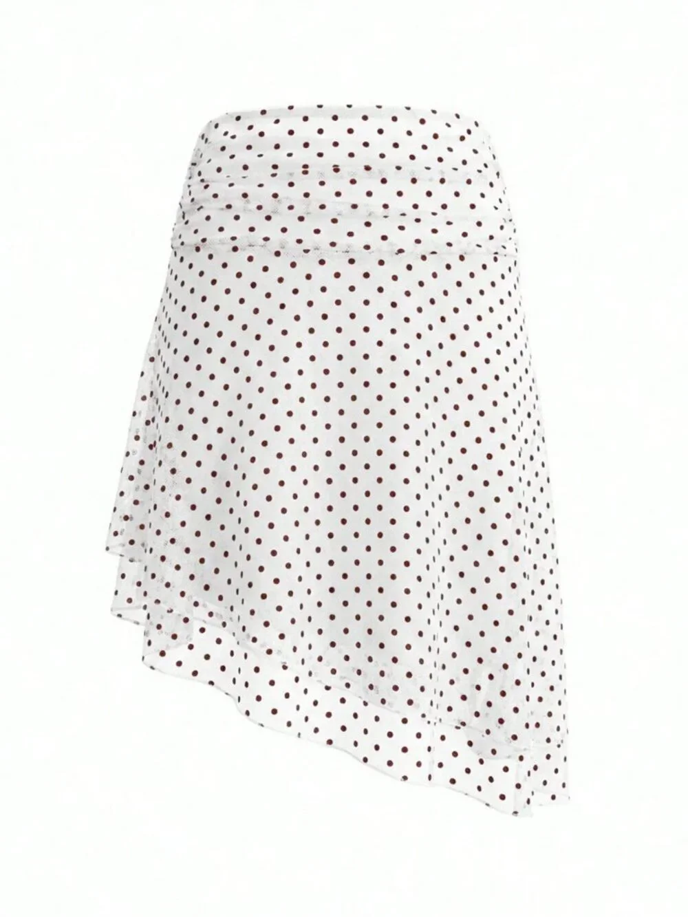 Elegant Women's Polka Dot Double-Layer Mesh Bodycon Straight Skirt